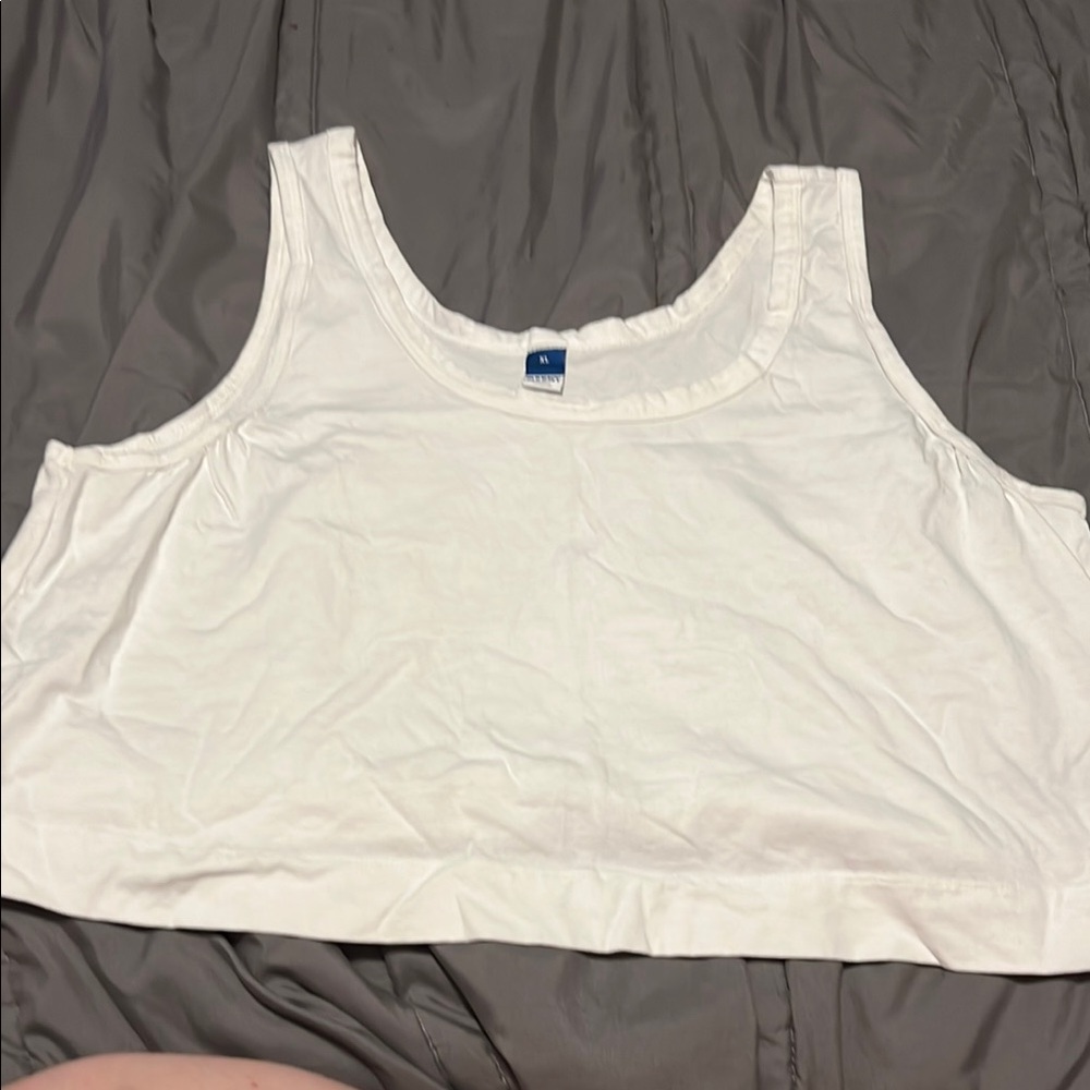 Old Navy Cream Sleeveless Crop Tank Top
